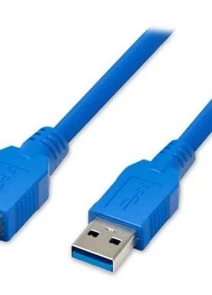 Ku кабель usb 3.0 universal fit am - usb af 1.8 м синий atcom для подключения принтера и внешних жестк uni2l_k 3