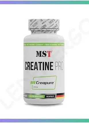 Креатин моногідрат mst nutrition creatine pro creapure 90 капсул для набору м'язової маси та відновлен sku_fitsh_cn20058-1