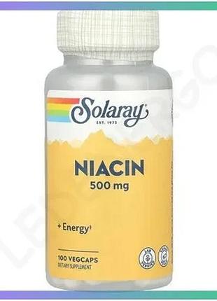 Витамин b3 solaray niacin 500 мг 100 вегакапсул для энергии и обмена веществ добавка для взрослых sku_fitsh_cn20301-1