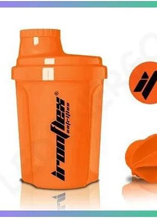 Шейкер ironflex nano 300 мл оранжевый для спортивных напитков компактный пластиковый шейкер sku_fitsh_cn3270