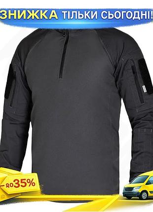 Ku бойова сорочка camotec universal fit 3xl чорна тактична сорочка під броню для армії спецпідрозділів uni2l_k