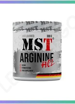 Амінокислота mst nutrition arginine hcl 300 г порошок для витривалості та серцево-судинної системи ене sku_fitsh_cn3491