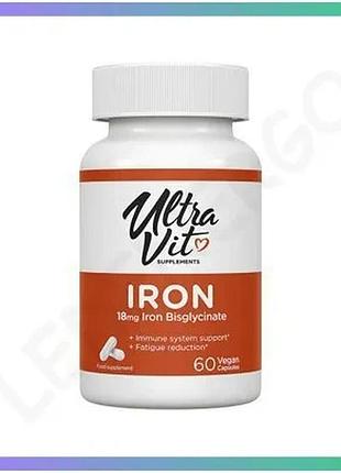Витамины vplab ultravit iron 18 мг 60 вегакапсул для поддержки иммунной и нервной системы железо sku_fitsh_cn11168