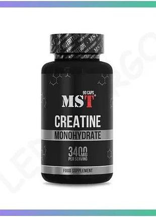 Моногідрат креатину mst nutrition creatine monohydrate 90 капсул для набору м'язової маси енергетик sku_fitsh_cn19962-1