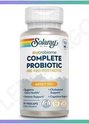 Пробіотичний комплекс solaray mycrobiome complete probiotic adult 50+ 30 вегакапсул для підтримки мікр sku_fitsh_cn20487-1