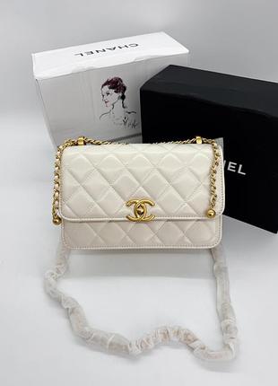 Chanel mini flap bag milk