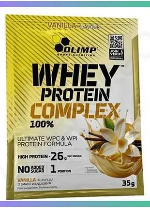Протеїн olimp sport nutrition whey protein complex 100% 35 грам ваніль для набору м'язової маси та від sku_fitsh_cn5944-1