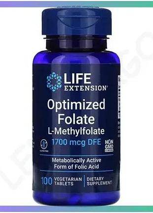 Витамины life extension optimized folate 1700 мкг 100 таблеток для сердечно-сосудистого и когнитивного sku_fitsh_cn10828