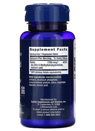 Витамины life extension optimized folate 1700 мкг 100 таблеток для сердечно-сосудистого и когнитивного sku_fitsh_cn10828 2