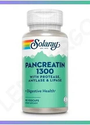 Натуральная добавка solaray pancreatin 1300 мг 90 капсул для улучшения пищеварения и усвоения питатель sku_fitsh_cn13057