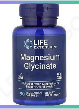 Гліцинат магнію life extension magnesium glycinate 90 вегакапсул для нервової системи та сну sku_fitsh_cn19942-1