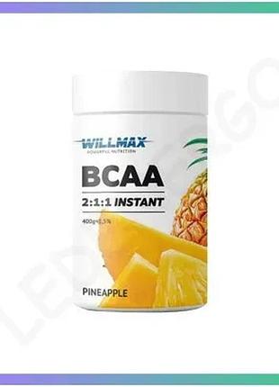Амінокислота bcaa willmax 2:1:1 400 грам ананас для відновлення м'язів і підвищення витривалості sku_fitsh_cn8644-1