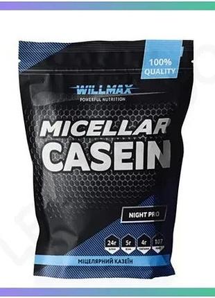 Протеин willmax micellar casein 900 грамм клубничный джем медленный белок для восстановления и набора sku_fitsh_cn8533-4
