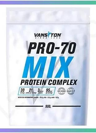 Протеїн vansiton pro-70 mix 900 грамів банан для набору м'язової маси та відновлення енергії sku_fitsh_cn10407-1