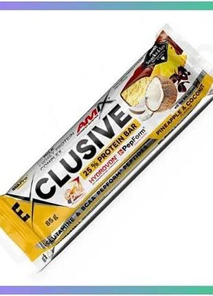 Протеиновый батончик amix exclusive protein bar 85 г ананас-кокос для перекуса и восстановления мышечн sku_fitsh_cn9027-1