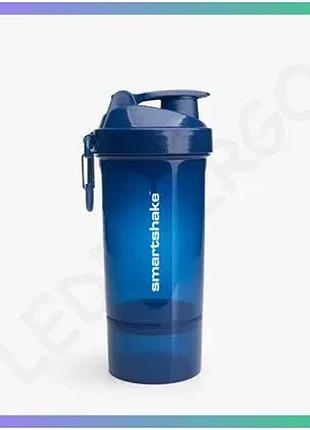 Шейкер smart shake original2go 800 мл синій контейнер для коктейлів з відсіками для добавок і напоїв sku_fitsh_cn10068