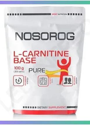 Жироспалювач nosorog l-carnitine base 100г для зниження ваги та прискорення метаболізму l-карнітин sku_fitsh_cn9316