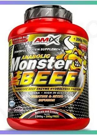 Протеїн amix anabolic monster beef 2,2 кг банан-полуниця для набору м'язової маси та відновлення енерг sku_fitsh_cn11174-1