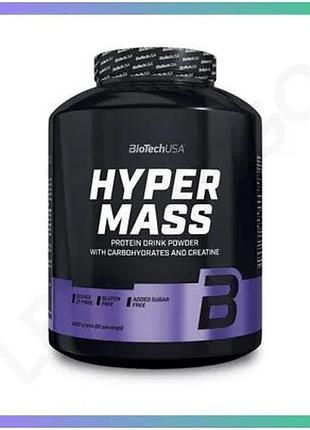 Гейнер biotech hyper mass 4 кг ваніль для набору м'язової маси високовуглеводний порошок з креатином sku_fitsh_cn195-1