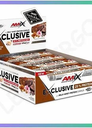 Протеиновый батончик amix exclusive protein bar 12*85 г двойной голландский шоколад для перекуса 85 г sku_fitsh_cn15892-5