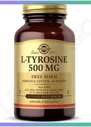 Аминокислота solgar l-tyrosine 500 мг 100 вегакапсул поддержка выносливости и концентрации для спортсм sku_fitsh_cn5999