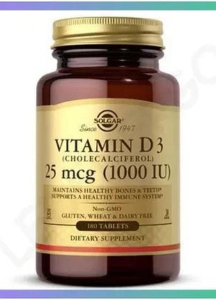 Вітаміни та мінерали solgar vitamin d3 25 мкг 180 таблеток для імунної системи та загального оздоровле sku_fitsh_cn6157