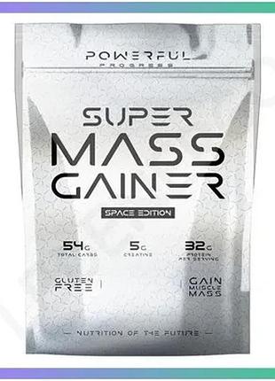 Гейнер powerful progress super mass gainer 4 кг морожене для набору м'язової маси висококалорійний пор sku_fitsh_cn3219-8