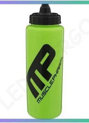 Спортивна пляшка muscle pharm bottle 750 мл зелена чорна пластиковий контейнер для води для тренувань sku_fitsh_cn2880