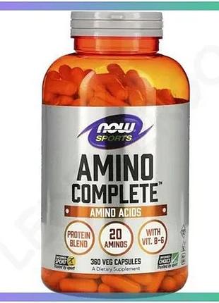 Амінокислота now amino complete 360 капсул для набору м'язової маси та підвищення витривалості спортсм sku_fitsh_cn4445