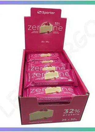 Протеиновый батончик sporter zero one 50 г малиновый чизкейк перекус без сахара для мужчин и женщин sku_fitsh_cn9897-1