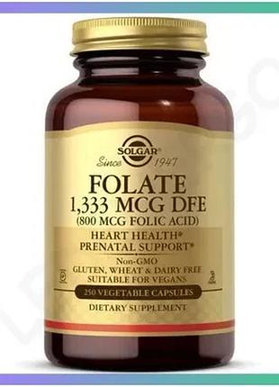 Витамины и минералы solgar folate 1333 мкг фолиевая кислота 800 мкг 250 вегакапсул для здоровья кожи и sku_fitsh_cn4858