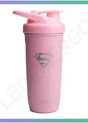 Шейкер smart shake reforce из нержавеющей стали 900 мл розовый для спортивных коктейлей и воды sku_fitsh_cn14983