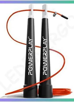 Скакалка скоростная power play 4202 2.9 м красная для фитнеса с регулировкой длины и подшипниками sku_fitsh_cn14771