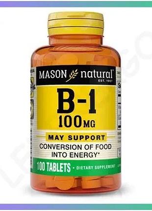 Витамины mason natural витамин b1 100 мг 100 таблеток для нервной системы и метаболизма энергии sku_fitsh_cn10971