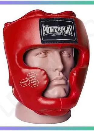 Боксерський тренувальний шолом power play 3043 червоний xs для спарингів захист голови sku_fitsh_cn11843-1