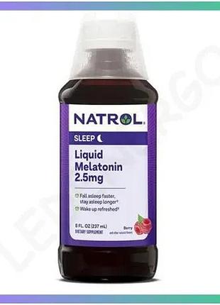 Мелатонин natrol 2.5 мг жидкий 237 мл ягоды для улучшения сна добавка для взрослых sku_fitsh_cn16060-1