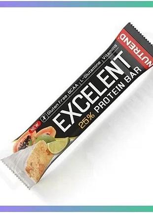 Протеиновый батончик nutrend excelent protein bar 85 г лайм-папайя в йогуртовой глазури перекус для сп sku_fitsh_cn2218-5