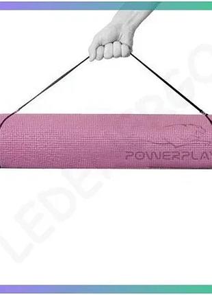 Коврик для йоги power play 4010 173х61х0,6 см розовый для фитнеса и пилатеса нескользящий sku_fitsh_cn10357