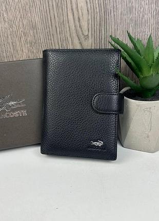 Кожаный мужской кошелек клатч портмоне lacoste люкс качество стиль лакоста