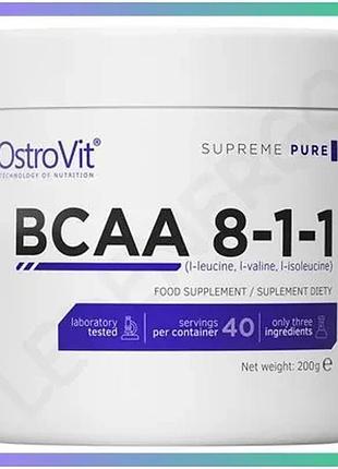 Аминокислота bcaa ostrovit bcaa 8:1:1 200 грамм без вкуса спортивная добавка для восстановления мышц sku_fitsh_cn1371-1