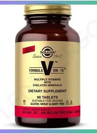 Витамины и минералы solgar formula v vm-75 90 таблеток для иммунной системы и общего оздоровления sku_fitsh_cn6119