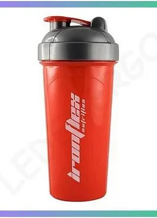 Шейкер ironflex 700 мл красный с сеткой для коктейлей пластиковый шейкер для протеиновых напитков sku_fitsh_cn13094