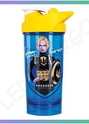 Шейкер progress nutrition captain girl courage grace 700 мл с сеткой для протеиновых коктейлей sku_fitsh_cn15694