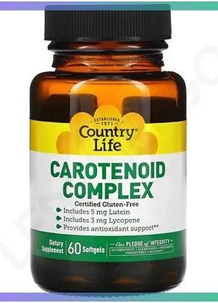 Натуральная добавка country life carotenoid complex 60 капсул антиоксиданты для зрения поддержка здоро sku_fitsh_cn10560
