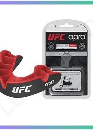 Детская капа opro silver ufc черно-красная для защиты зубов в контактных видах спорта до 11 лет sku_fitsh_cn12352