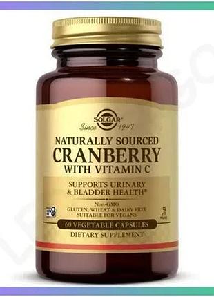 Натуральна добавка solgar natural cranberry з вітаміном с 60 вегакапсул для підтримки імунної системи sku_fitsh_cn12460