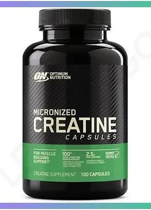 Креатин моногідрат optimum nutrition micronized creatine capsules 100 капсул для набору м'язової маси sku_fitsh_cn15237
