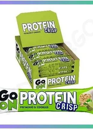 Батончик go on nutrition crisp bar 24*45 г фисташковое печенье протеиновый перекус для энергии и бадро sku_fitsh_cn14672-4