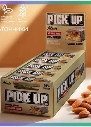 Батончик fitwin pick up 45 г карамель-миндаль протеиновый перекус для активных людей сладкий перекус sku_fitsh_cn15676