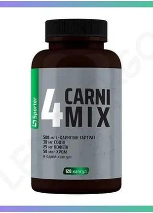 Жиросжигатель sporter 4 carni mix 120 капсул для снижения веса и повышения энергии комплексный жироспа sku_fitsh_cn17412